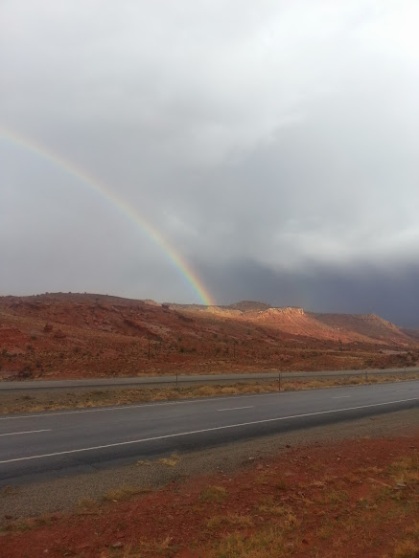 Beautiful rainbow near Arches National Park