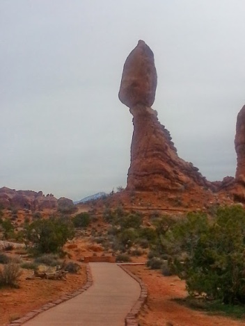 Balanced Rock at Arches National Park.  We took a short hike around this cool rock and the surrounding area.
